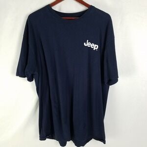 Mens Navy Blue Jeep Graphic T-Shirt Size XXL 100% Cotton JEDCO